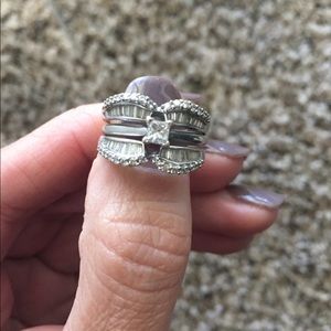 1/4 carat solitaire, .50 carat band wedding ring